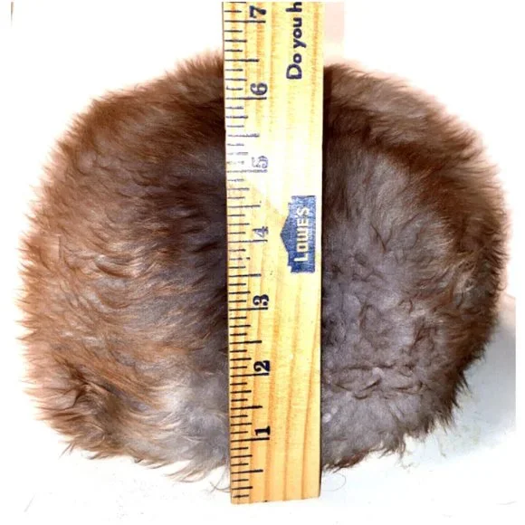 Fur Hat Vintage Brown in Box 50s 60s Mink? Excellent Condition - Picture 9 of 13
